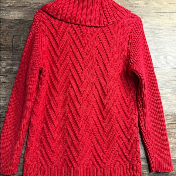 Talbots Vibrant Red Cowl Neck Sweater - Picture 2 of 7